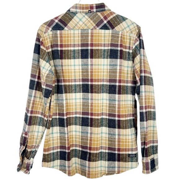 VISSLA Rigid Cotton Flannel Long Sleeve Button Down Plaid Shirt Medium - Picture 3 of 9